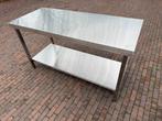Nieuwe rvs tafel 160 cm, Huis en Inrichting, Tafels | Sidetables, Ophalen, Zo goed als nieuw, 150 tot 200 cm, 25 tot 50 cm