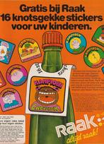 Retro reclame 1973 Raak frisdrank limonade stickers, Verzamelen, Retro, Verzenden, Overige typen
