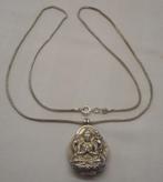Zilveren ketting met boeddha amulet doos hanger nr.879, Sieraden, Tassen en Uiterlijk, Antieke sieraden, Verzenden, Zilver, Ketting