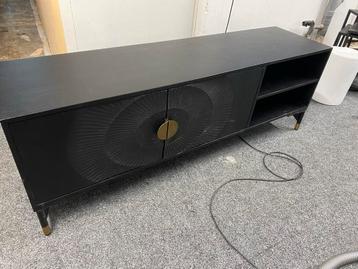 Zwart Mango Houten TV Meubel 130cm B-keus beschikbaar voor biedingen