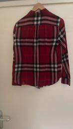 Mooie rood geruite blouse. Burberry, Kleding | Dames, Blouses en Tunieken, Ophalen of Verzenden, Zo goed als nieuw, Maat 38/40 (M)