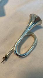 Vintage antieke kerstbal, trompetje groot zilver, Ophalen of Verzenden, Zo goed als nieuw