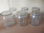 6 Weckpotten 1 liter met 3 beugels en ringen, Ophalen of Verzenden, Gebruikt, Glas, Overige typen