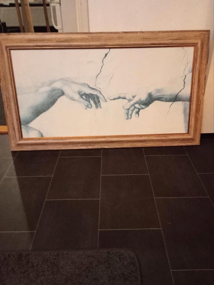 Schilderij: De Schepping van Adam, Huis en Inrichting, Woonaccessoires | Schilderijen, Tekeningen en Foto's, Gebruikt, Schilderij
