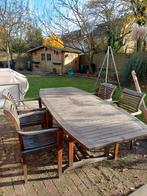 Gratis teakhouten tuinset met 4 stoelen, Tuin en Terras, Tuinsets en Loungesets, Ophalen, Gebruikt, Teakhout