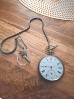 Zilveren Gindrat & Co Zakhorloge met Sleutel, Ophalen of Verzenden