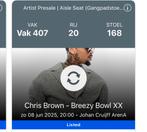 Chris Brown Tickets 2stuks 8juni, Tickets en Kaartjes, Twee personen, Overige soorten, Overige typen