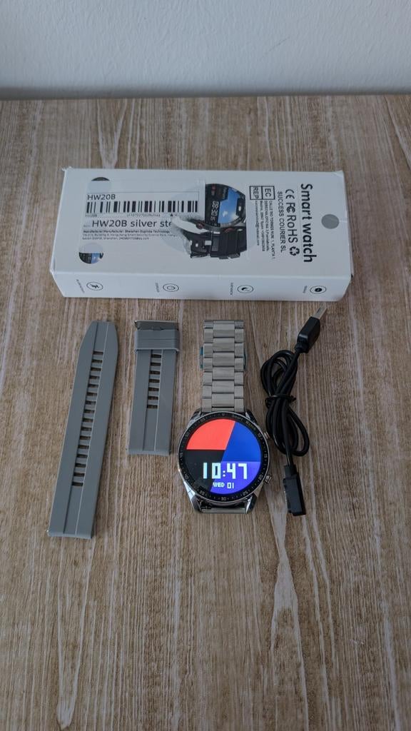 Nieuwe Smartwatch met Extra Bandje, Ophalen of Verzenden, Nieuw, Zilver, Generic