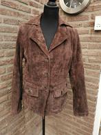 C&A donkerbruine lederen colbert jas maat 40 varkensleder, Maat 38/40 (M), Bruin, Ophalen of Verzenden, Zo goed als nieuw