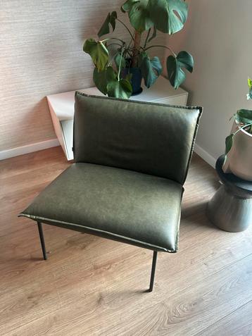 Goossens Fauteuil - Donkergroen Imitatieleer beschikbaar voor biedingen