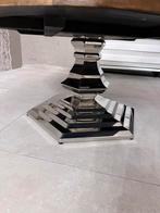 Ronde Salontafel / Eettafel - Hout & Chrome, Gebruikt, 100 tot 150 cm, Rond, Minder dan 50 cm