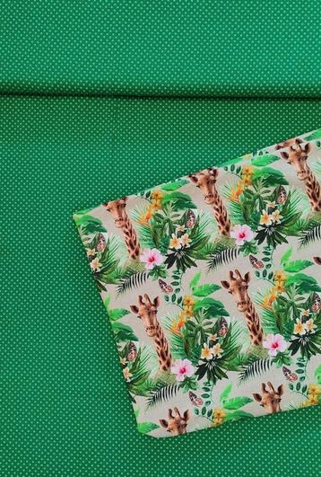 Stenzo tricot katoen stip + giraffe combinatie 