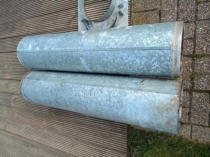 Dubbelwandig rookkanaal / kachelpijp, Doe-het-zelf en Verbouw, Buizen en Afvoer, Gebruikt, Overige typen, Rvs, 2 tot 4 meter, 80 mm of meer