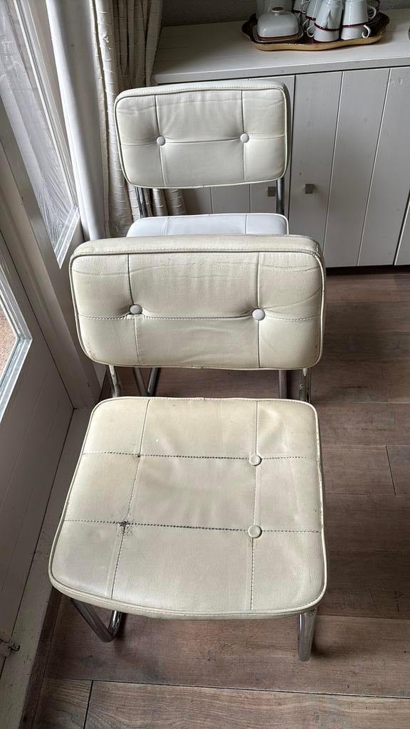 witte stoelen buisframe wit, Ophalen, Gebruikt, Wit, Vijf, Zes of meer stoelen