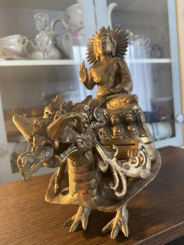 "Sakyamuni" Bronzen Boeddhabeeld op drakenschaal 40x30cm 3,4 beschikbaar voor biedingen