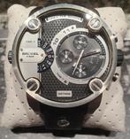 DIESEL LITTLE DADDY DZ7256, Leer, Staal, Polshorloge, Zo goed als nieuw