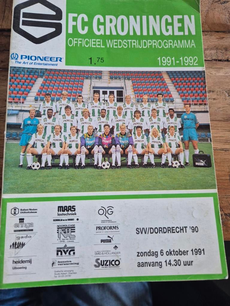FC GRONINGEN  - SVV / DORDRECHT '90, Verzamelen, Sportartikelen en Voetbal, Ophalen of Verzenden, Overige binnenlandse clubs, Boek of Tijdschrift