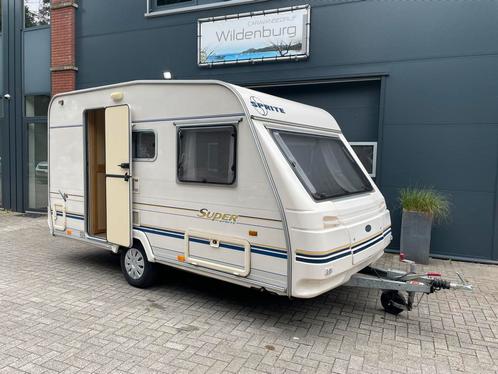 Mooie èn complete Sprite Super 390TD, treinzit, 1999, Caravans en Kamperen, Caravans, Bedrijf, tot en met 4, 500 - 750 kg, Treinzit