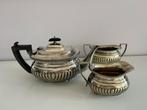 Verzilverd theeservies met palissander houten handvat, Antiek en Kunst, Ophalen, Zilver