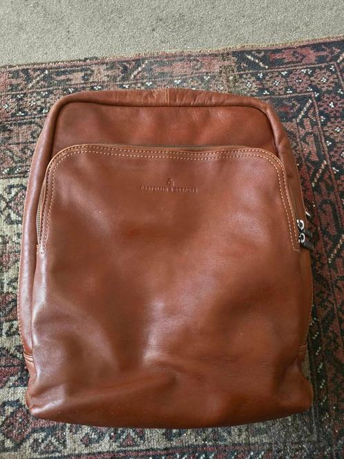 VERKOCHT astelijn & Beerens leren rugzak cognac, Computers en Software, Laptoptassen, Gebruikt, Rugzak, 17 inch of meer, Verzenden