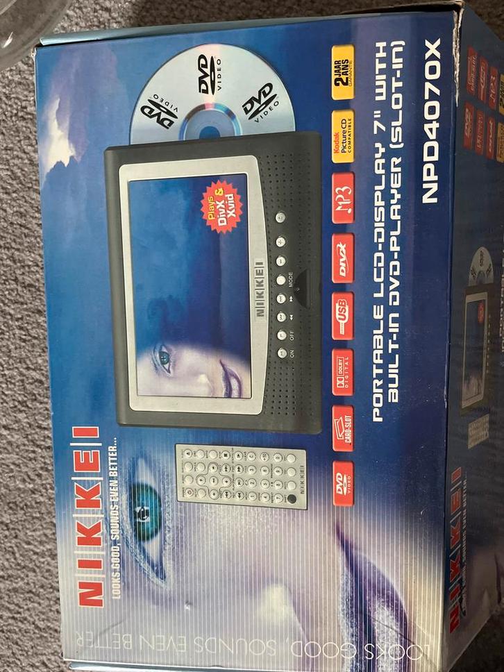 Draagbare DVD Speler - Nikkei NPD4070X, Audio, Tv en Foto, Dvd-spelers, Gebruikt, Dvd-speler, Overige merken, Draagbaar, Ophalen of Verzenden