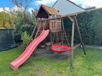 Speelhuisje met glijbaan, schommel en zandbak, Ophalen, Gebruikt, Glijbaan, Aanbouwonderdeel