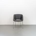 4x Leolux Mobius Stoel Antraciet/Zwart Leer - Chroom, Huis en Inrichting, Stoelen, Niet ingevuld, Overige kleuren, Niet ingevuld