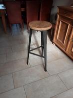 Kruk eiken en metaal Plantentafel, ateliers / schilders kruk, Huis en Inrichting, Ophalen, Met voetsteun, 60 tot 90 cm, Zo goed als nieuw