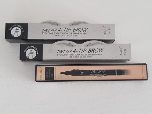 3x nieuwe wenkbrauw tip pen - bruin, Sieraden, Tassen en Uiterlijk, Uiterlijk | Gezichtsverzorging, Nieuw, Camouflage, Ogen, Ophalen of Verzenden
