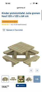Roze Picknicktafel - Kan nog een ronde mee!, Tuin en Terras, Picknicktafels, Gebruikt, Vierkant, Hout, Ophalen