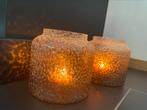 Bubble brons windlichten 2stuks, Ophalen of Verzenden, Zo goed als nieuw, Overige materialen, Minder dan 25 cm