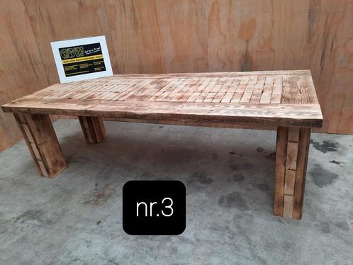 houten tafel 99x245 cm handgemaakt, eettafel, tuintafel, hou, Huis en Inrichting, Tafels | Eettafels, Nieuw, 50 tot 100 cm, 200 cm of meer