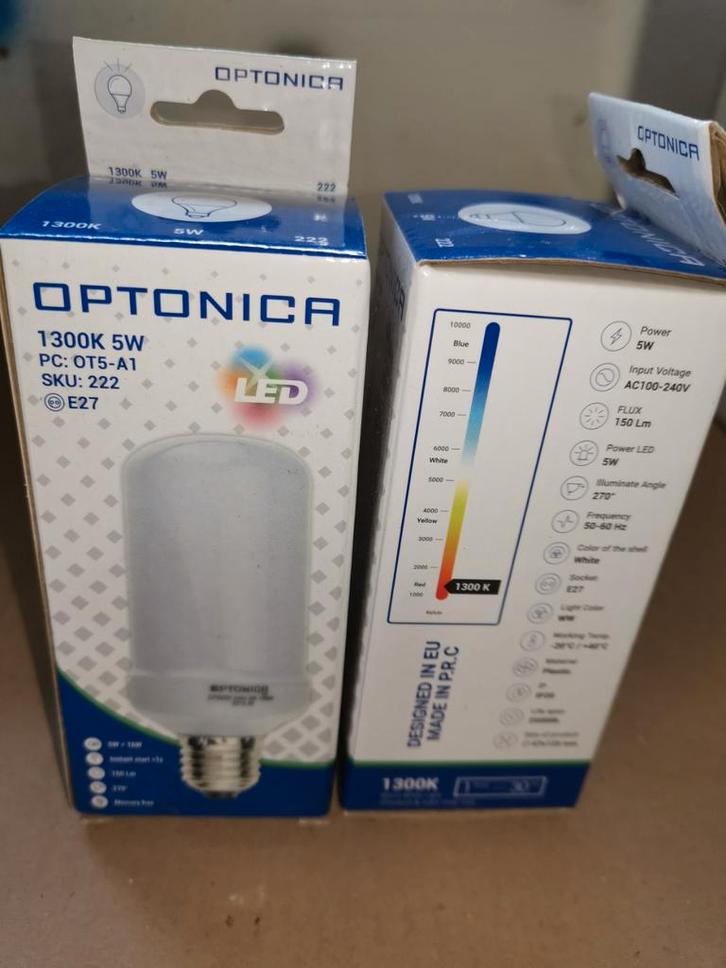LED Kaarslamp 3 standen - Optonica 5W E27, Huis en Inrichting, Lampen | Losse lampen, Nieuw, Led-lamp, Minder dan 30 watt, E27 (groot)