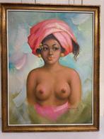 Schilderij dame bali naakt, Antiek en Kunst, Ophalen of Verzenden