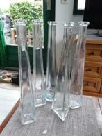 glazen vaasjes vierkant, Huis en Inrichting, Woonaccessoires | Vazen, Ophalen of Verzenden, Overige kleuren, Glas, Minder dan 50 cm