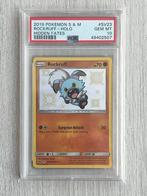 Rockruff Holo - Hidden Fates - PSA 10, Ophalen, Zo goed als nieuw, Losse kaart, Foil
