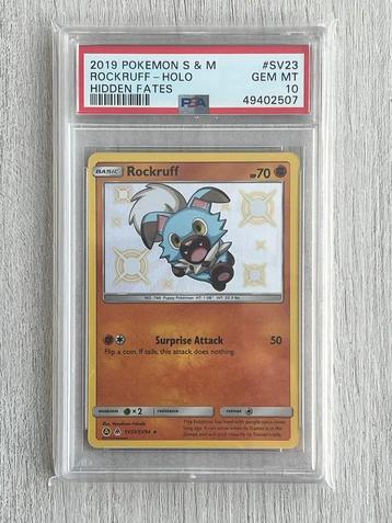 Rockruff Holo - Hidden Fates - PSA 10 beschikbaar voor biedingen