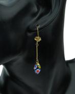 Luxe 18 karaats gouden design oorbellen Venetiaans glas, Sieraden, Tassen en Uiterlijk, Hangers, Voordeelsieraden, Ophalen of Verzenden