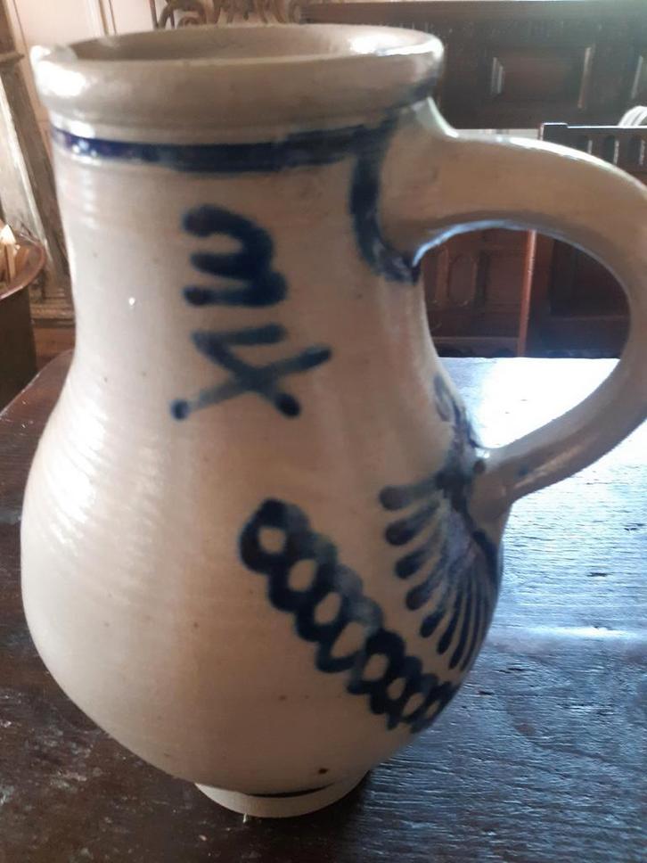 Antieke grote aardewerk geglazuurde ( bier )kan met oor., Antiek en Kunst, Antiek | Keramiek en Aardewerk, Ophalen of Verzenden