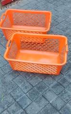 💐2 VINTAGE ORANJE WASMANDEN, Verzamelen, Retro, Ophalen of Verzenden