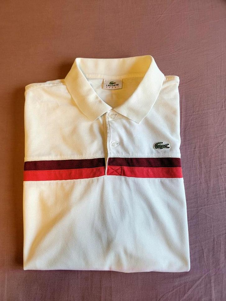 Fantastische, originele Lacoste Sport polo, XXL Fr.7 zie afm, Kleding | Heren, Polo's, Zo goed als nieuw, Overige maten, Wit, Ophalen of Verzenden