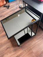 Bijzettafeltje met spiegelplaat, Ophalen, Rond, Hout, Minder dan 55 cm