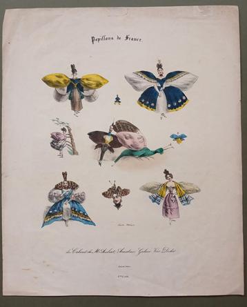 Pappillons de France Charles Philipon litho / beduimeld beschikbaar voor biedingen