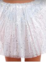 Wit glitter rokje met verlichting - S/M, Kleding | Dames, Carnavalskleding en Feestkleding, Ophalen of Verzenden, Nieuw, Maat 36 (S)