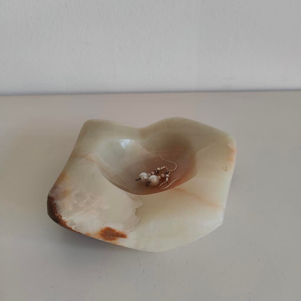 Vintage onyx sieraden schaaltje, Gebruikt, Schaal, Ophalen of Verzenden, Overige vormen