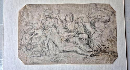 Tekening 17e eeuw, in de stijl van Anthony van Dyck, Antiek en Kunst, Kunst | Schilderijen | Klassiek, Verzenden