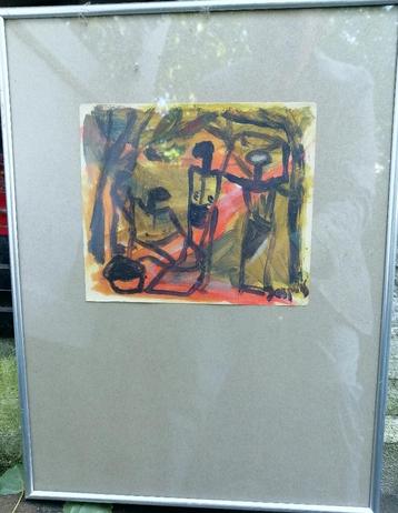 Jespers 15 x17 cm mix media met lijst 30 x 40 cm beschikbaar voor biedingen