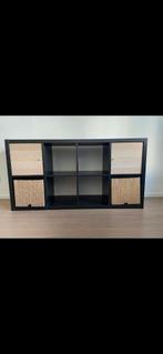 Ikea zwarte kast incl 2 rieten manden, Huis en Inrichting, Ophalen, Zo goed als nieuw, Minder dan 150 cm, Minder dan 100 cm