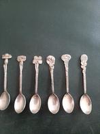 Set 6 kleine bloemenlepels.  Zilver, Antiek en Kunst, Ophalen of Verzenden