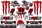 Monster Energy Raptors FOX reflecterend helm /motor stickers, Verzenden